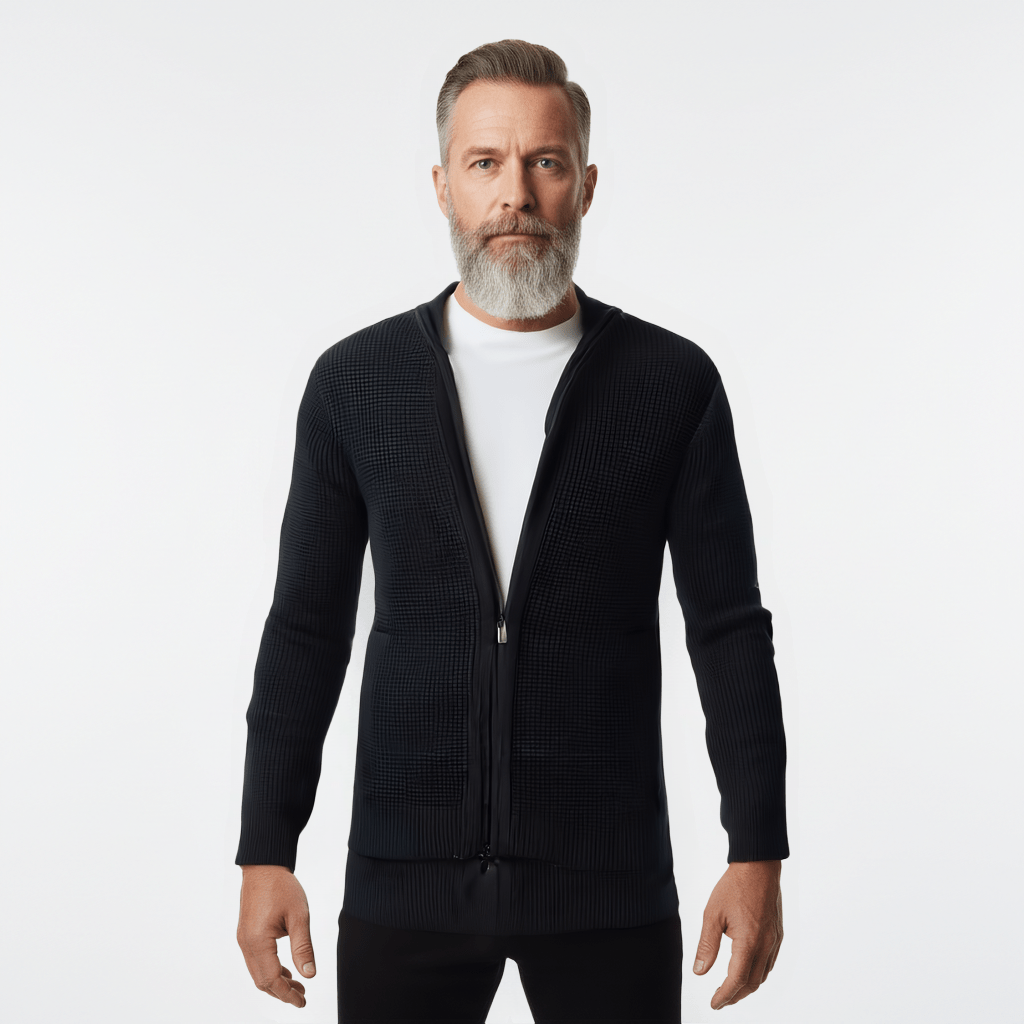 Honey Comb Cotton Zip - Up - THEGENTSEDIT