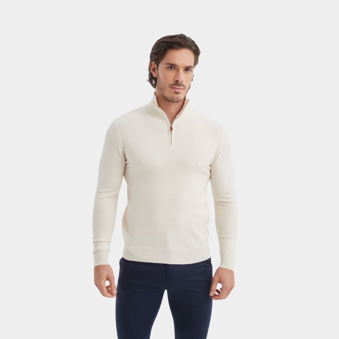 Luxury Zip Neck Sweater - Cashmere Touch - THEGENTSEDIT