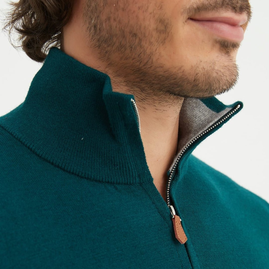 Luxury Zip Neck Sweater - Cashmere Touch - THEGENTSEDIT