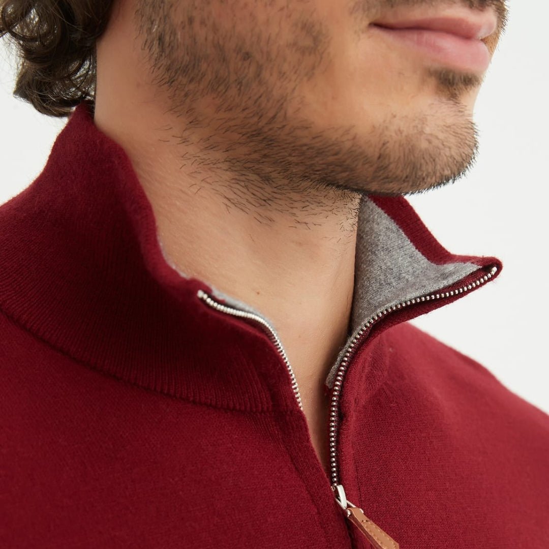 Luxury Zip Neck Sweater - Cashmere Touch - THEGENTSEDIT