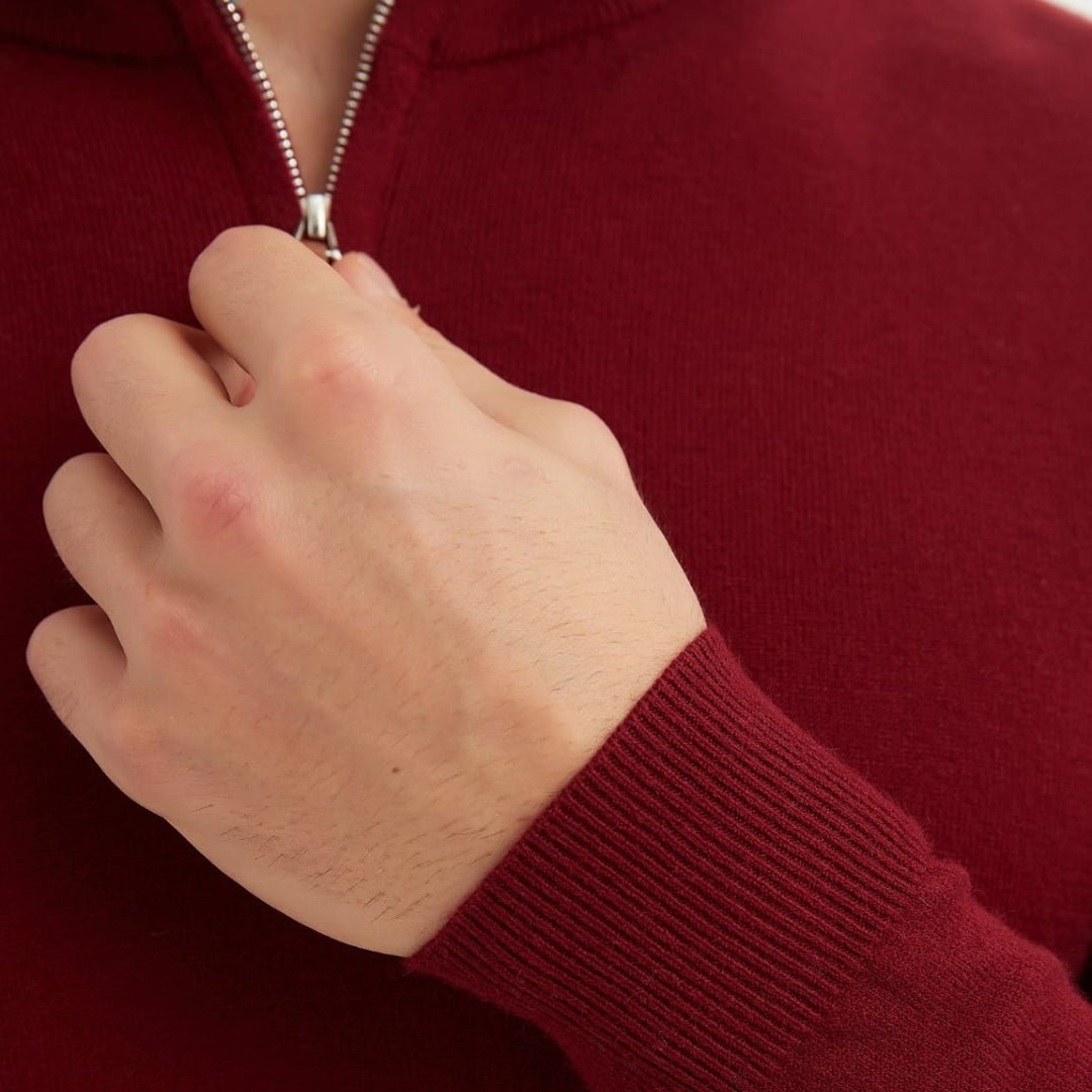 Luxury Zip Neck Sweater - Cashmere Touch - THEGENTSEDIT