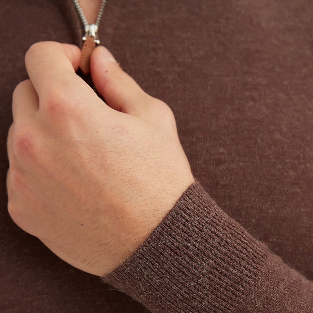 Luxury Zip Neck Sweater - Cashmere Touch - THEGENTSEDIT