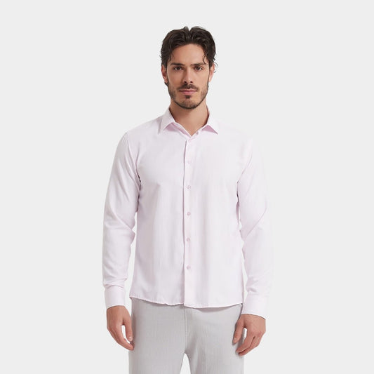 Pink Plain Formal Shirt - Comfort Fit - THEGENTSEDIT