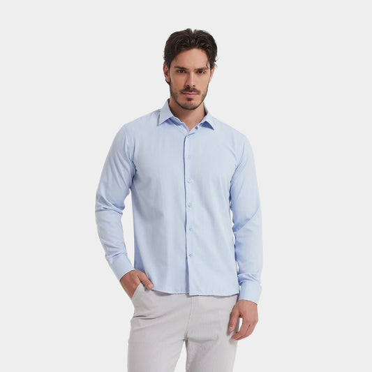 Sky Blue Plain Formal Shirt - Comfort Fit - THEGENTSEDIT