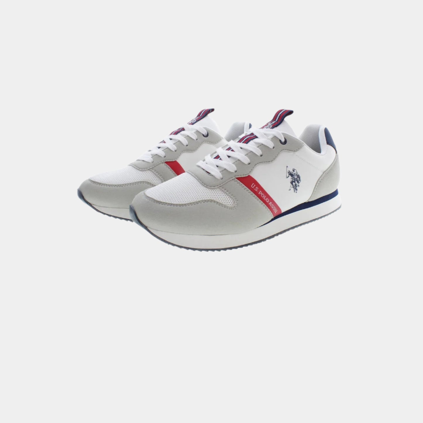 U.S. Polo White/Grey Sneakers - THEGENTSEDIT