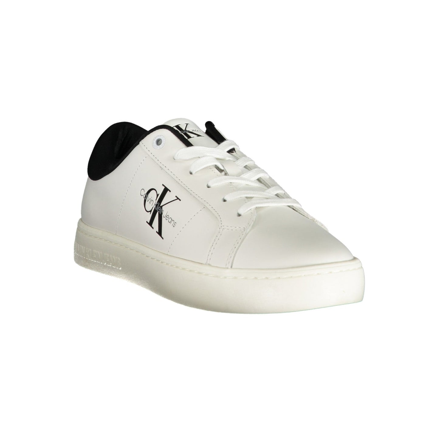 White Calvin Klein Sneakers w/Black Rim - THEGENTSEDIT