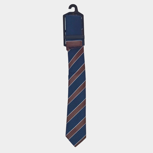 Stripe Design Tie and Pocket Square Set