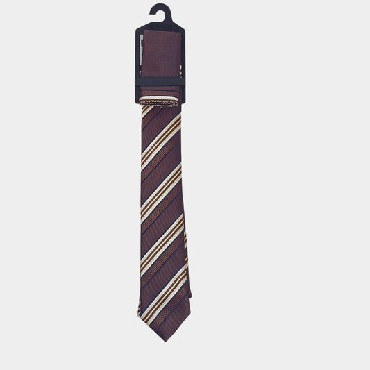 Stripe Design Tie and Pocket Square Set