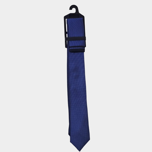 Blue tie with a black 