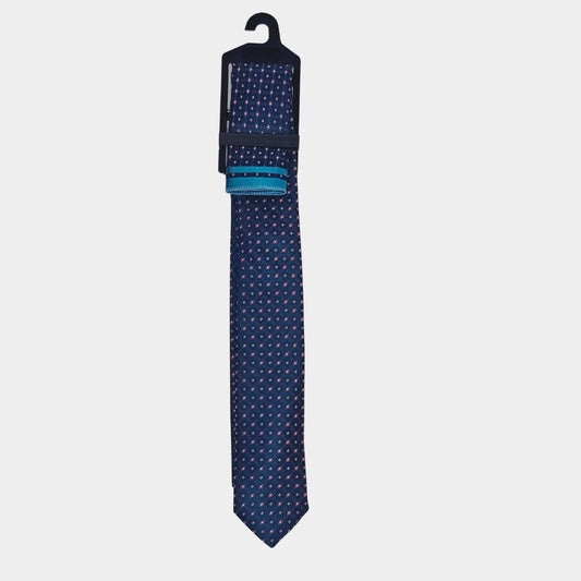Orange Spotted Tie and Pocket Square Set for Sustainable Style