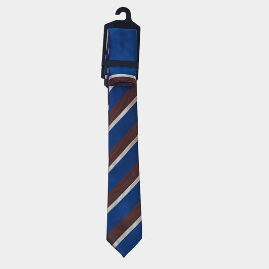 Stripe Design Tie and Pocket Square Set