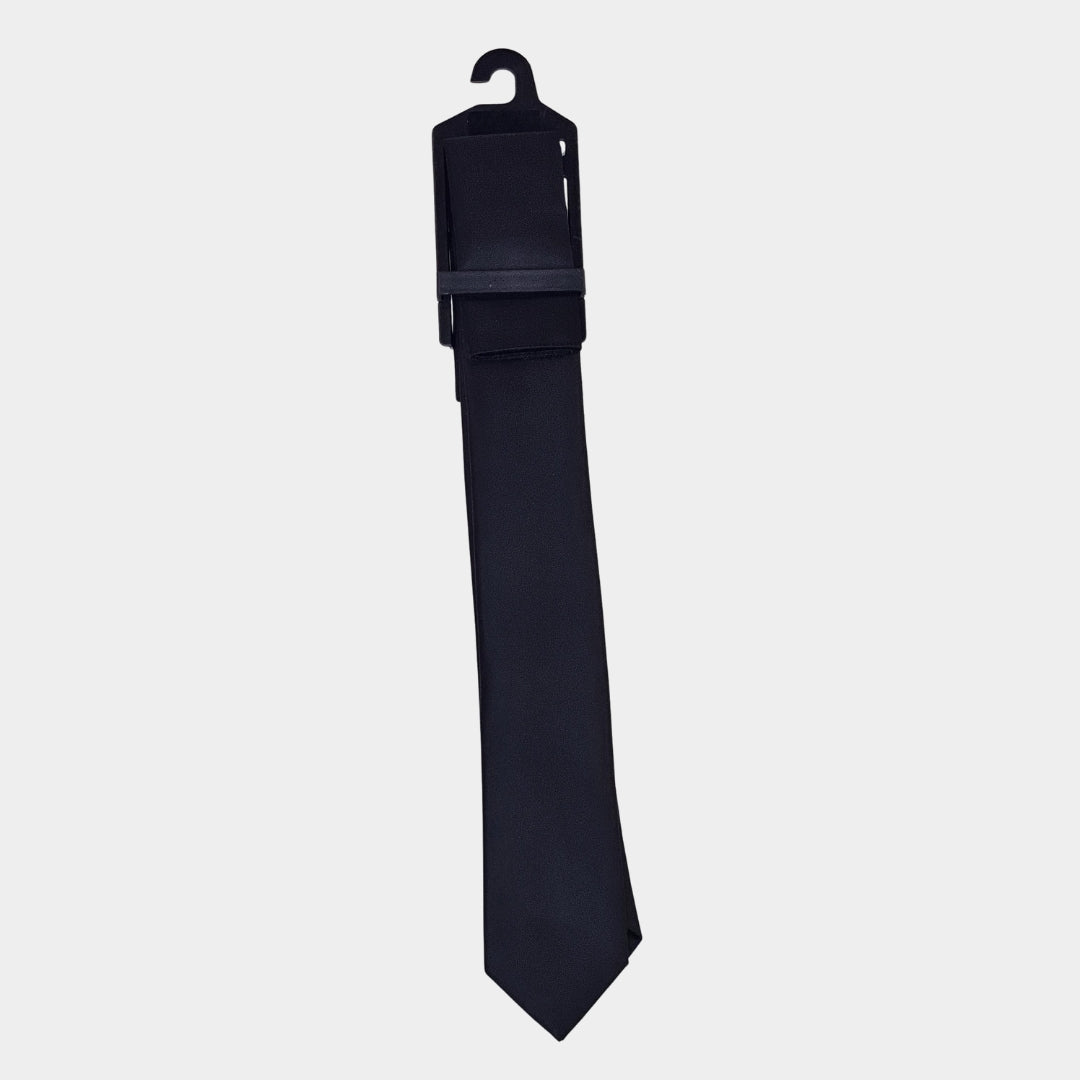 Black Satin Tie and Pocket Square Set