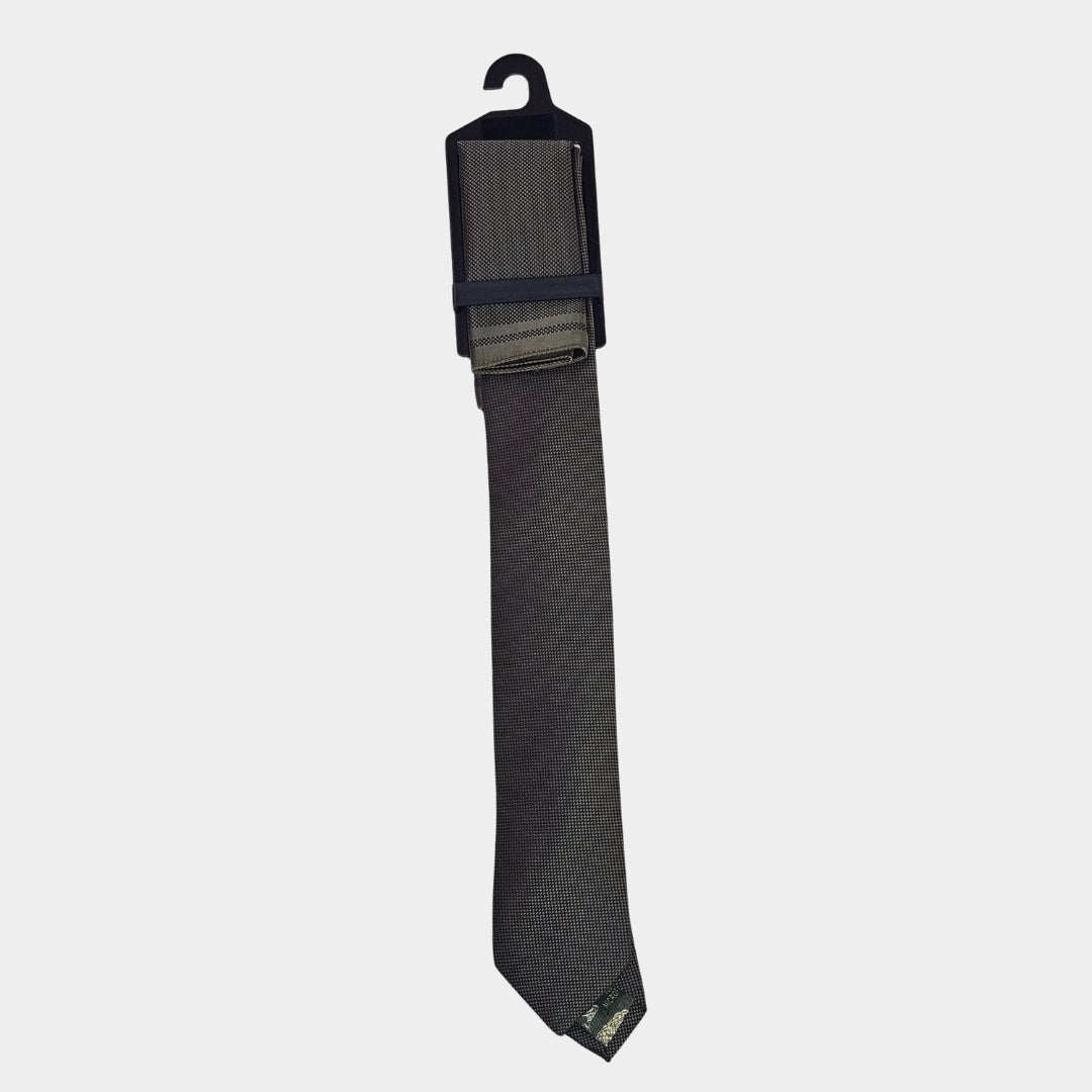 Khaki Tie and Pocket Square Set