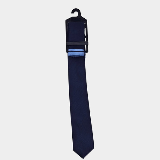 Sky/Navy Tie and Pocket Square Set