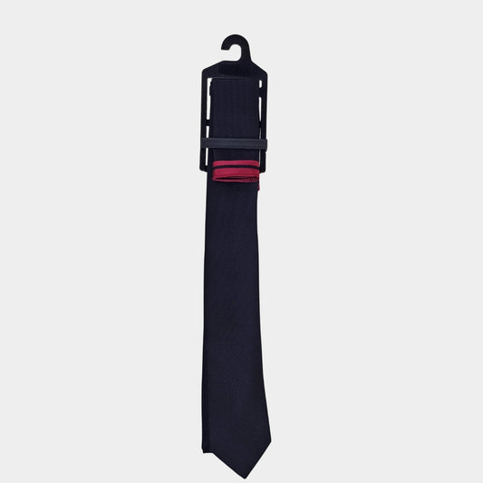 Red/Navy Blue Tie and Pocket Square Set