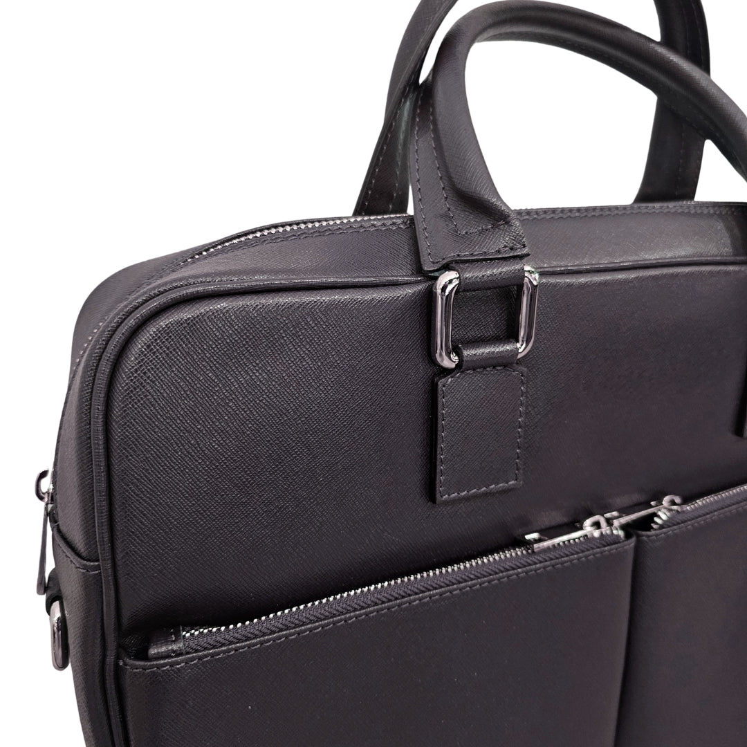 Brown Cross Body Leather Briefcase - THEGENTSEDIT