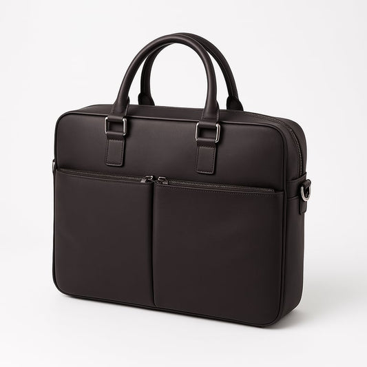 Brown Cross Body Leather Briefcase - THEGENTSEDIT