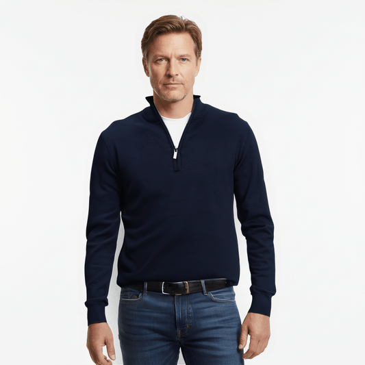 Cotton Zip Neck Sweater – Comfortable & Stylish - THEGENTSEDIT