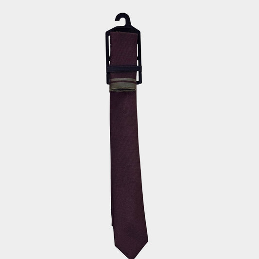 Green/Aubergine Tie and Pocket Square Set - THEGENTSEDIT