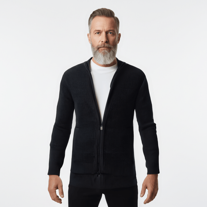 Honey Comb Cotton Zip - Up - THEGENTSEDIT