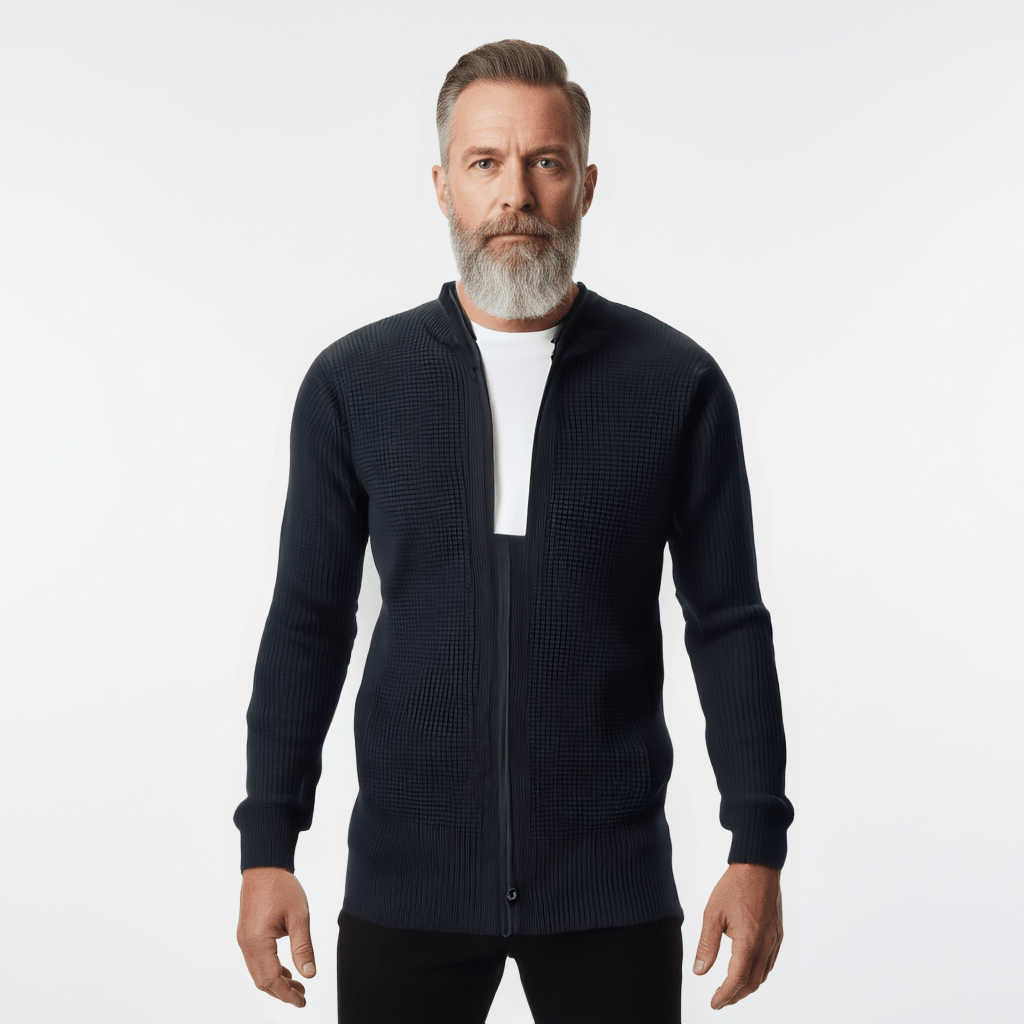 Honey Comb Cotton Zip - Up - THEGENTSEDIT