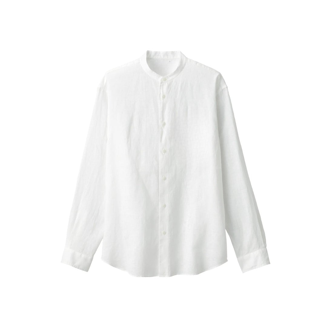 Linen Chinese Collar Shirt - THEGENTSEDIT