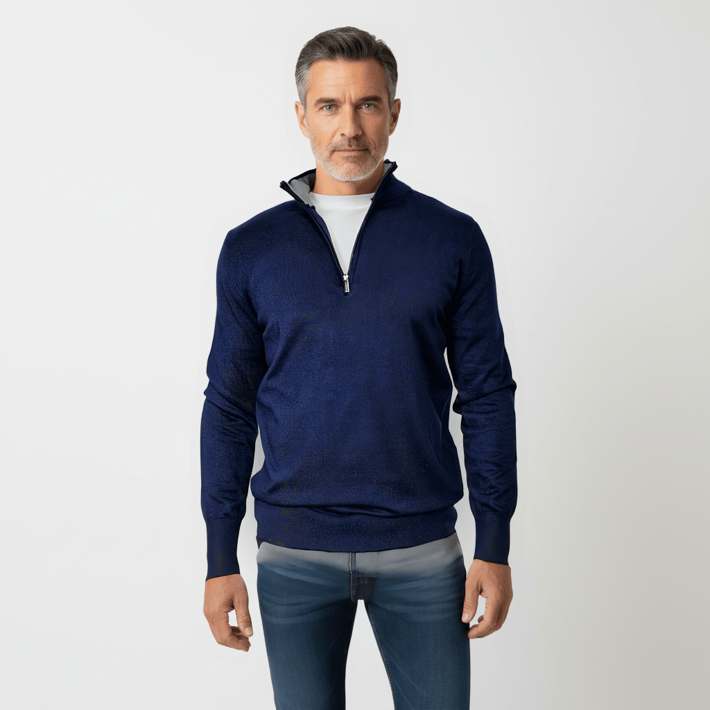 Men's Half Zip Fleece Sweater - THEGENTSEDIT