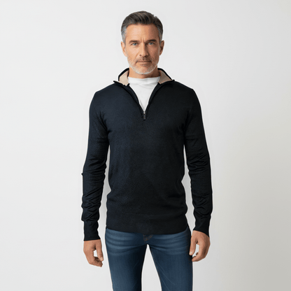 Men's Half Zip Fleece Sweater - THEGENTSEDIT