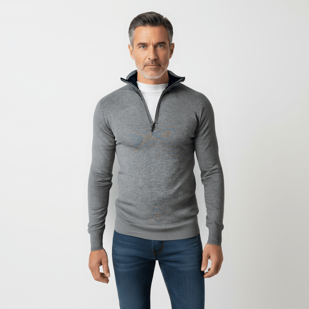 Men's Half Zip Fleece Sweater - THEGENTSEDIT