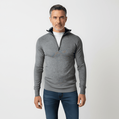 Men's Half Zip Fleece Sweater - THEGENTSEDIT