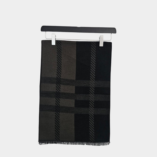 Olive & Black Lined Scarf - Stylish and Versatile Accessory - THEGENTSEDIT