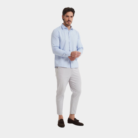Sky Blue Plain Formal Shirt - Comfort Fit - THEGENTSEDIT