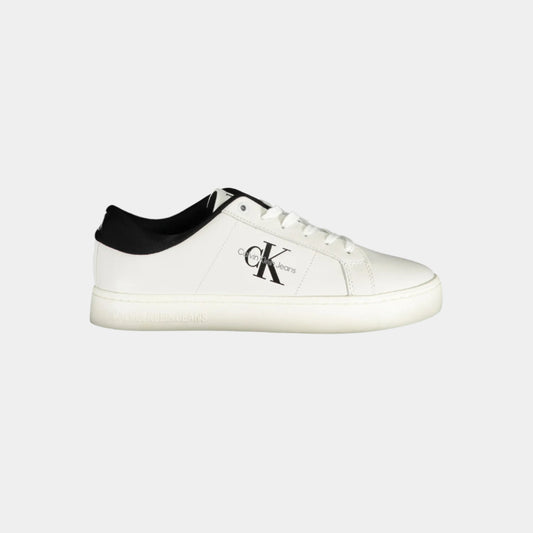 White Calvin Klein Sneakers w/Black Rim - THEGENTSEDIT
