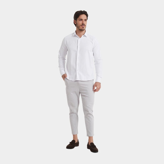 White Plain Formal Shirt - Comfort Fit - THEGENTSEDIT